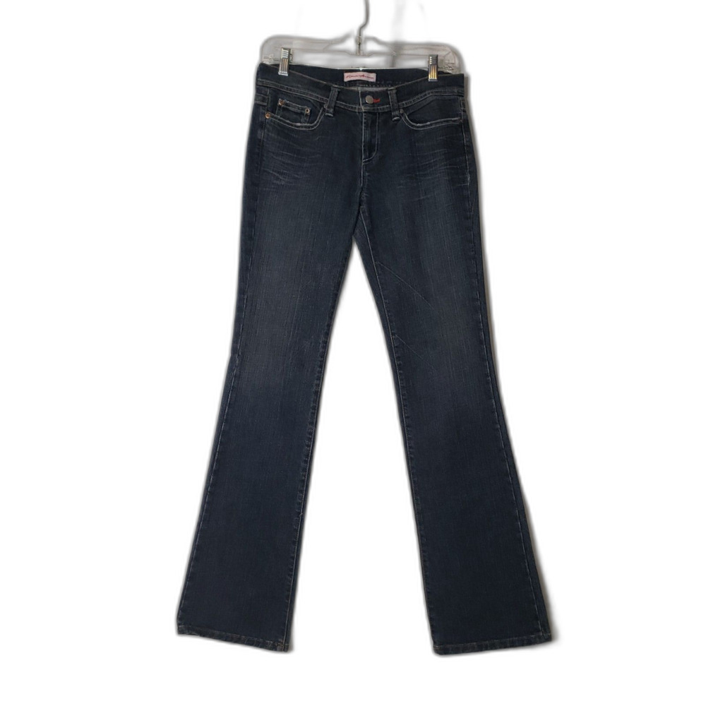 Vintage Y2K Pamela Anderson Dark Denim Bootcut Flare Jeans Womens Size 28 - Picture 2 of 9